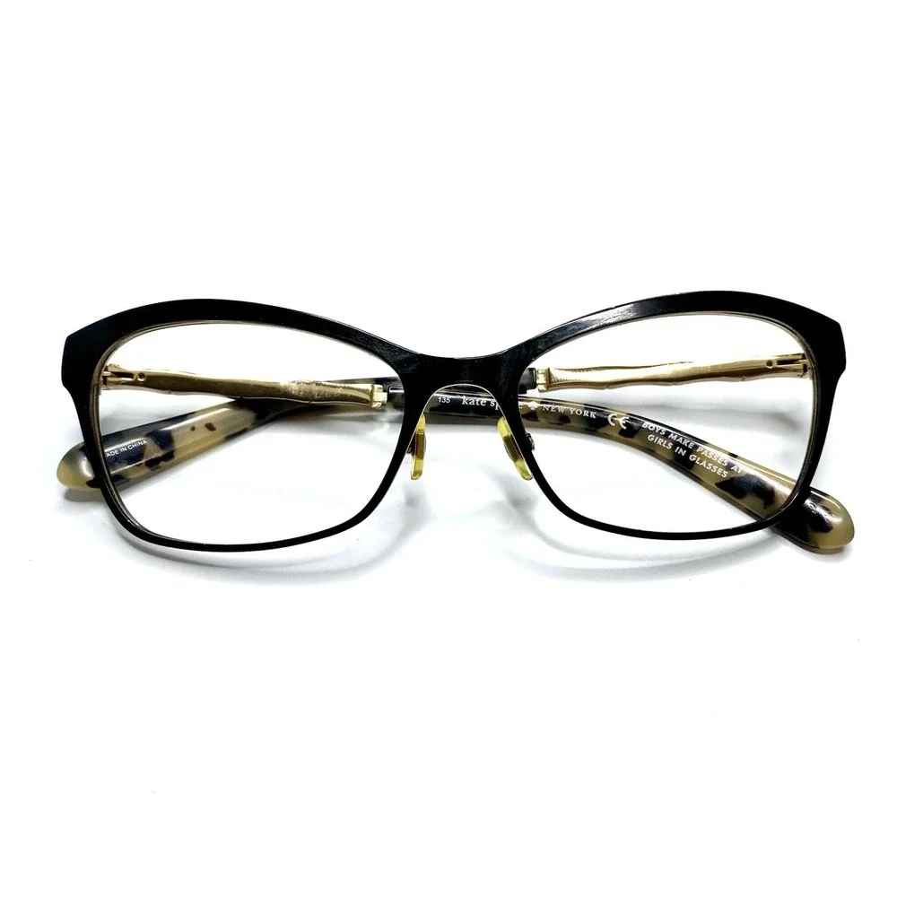 Kate Spade Women's Cat Eye Black Gold Metal Eyeglasses Melonie 006 52 17 135